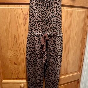 Leopard overalls.